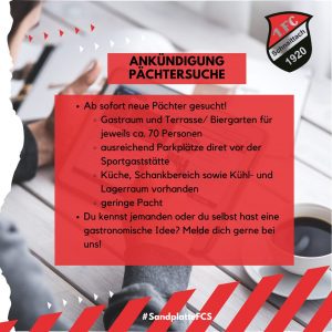 Neue Pächter fürs Sportheim gesucht!